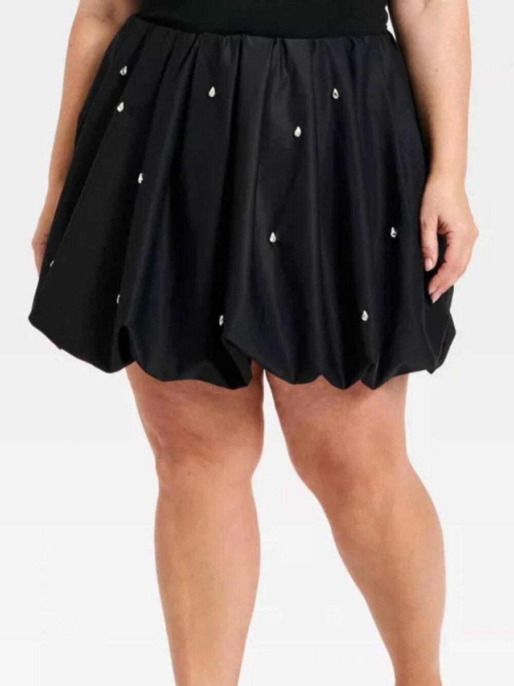 A new day Womens bubble Black Skirt Rhinestone detail SIZE XL